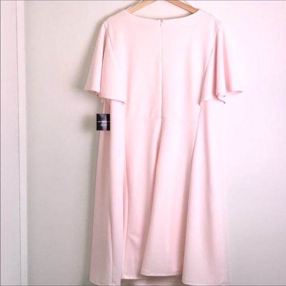 Liz Claiborne Blush Pink Flutter Sleeve Midi Dress - Picture 6 of 8